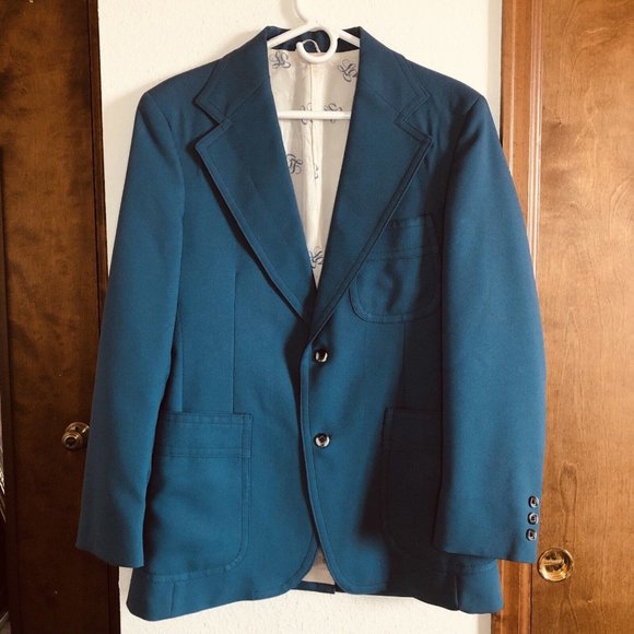 Levi's Other - Levi's Panatela Leisure Suit Jacket VTG 70s Blue Sport Coat Blazer 42R Western